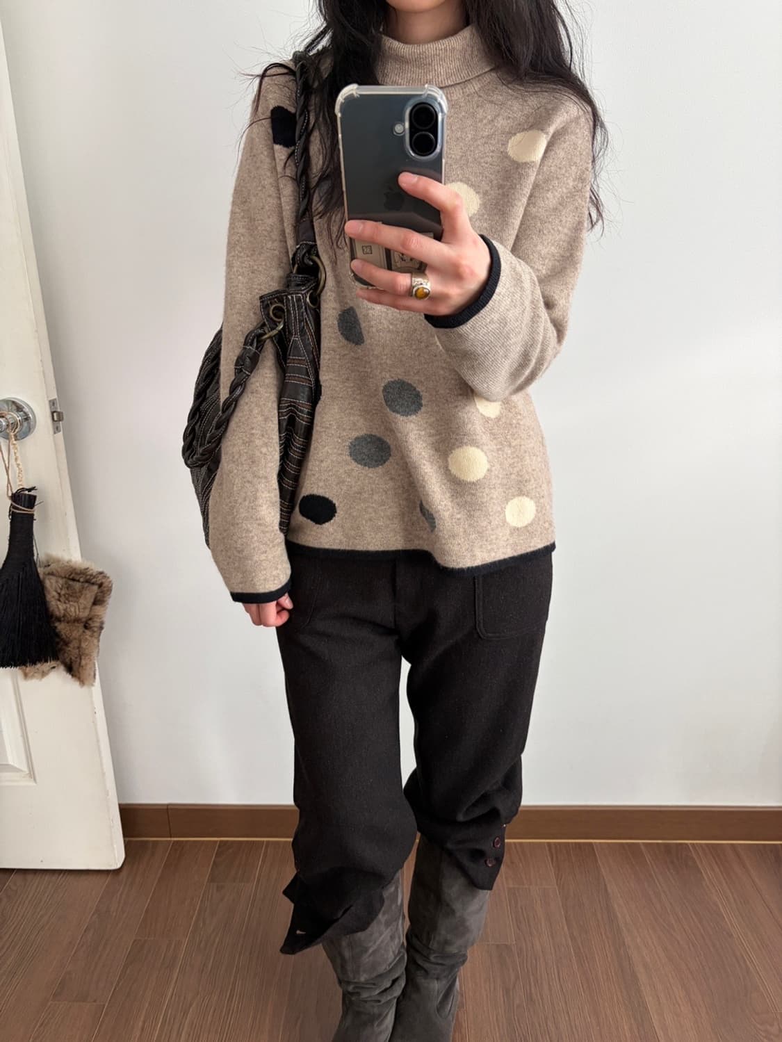 dot wide turtleneck knit 상품이미지3