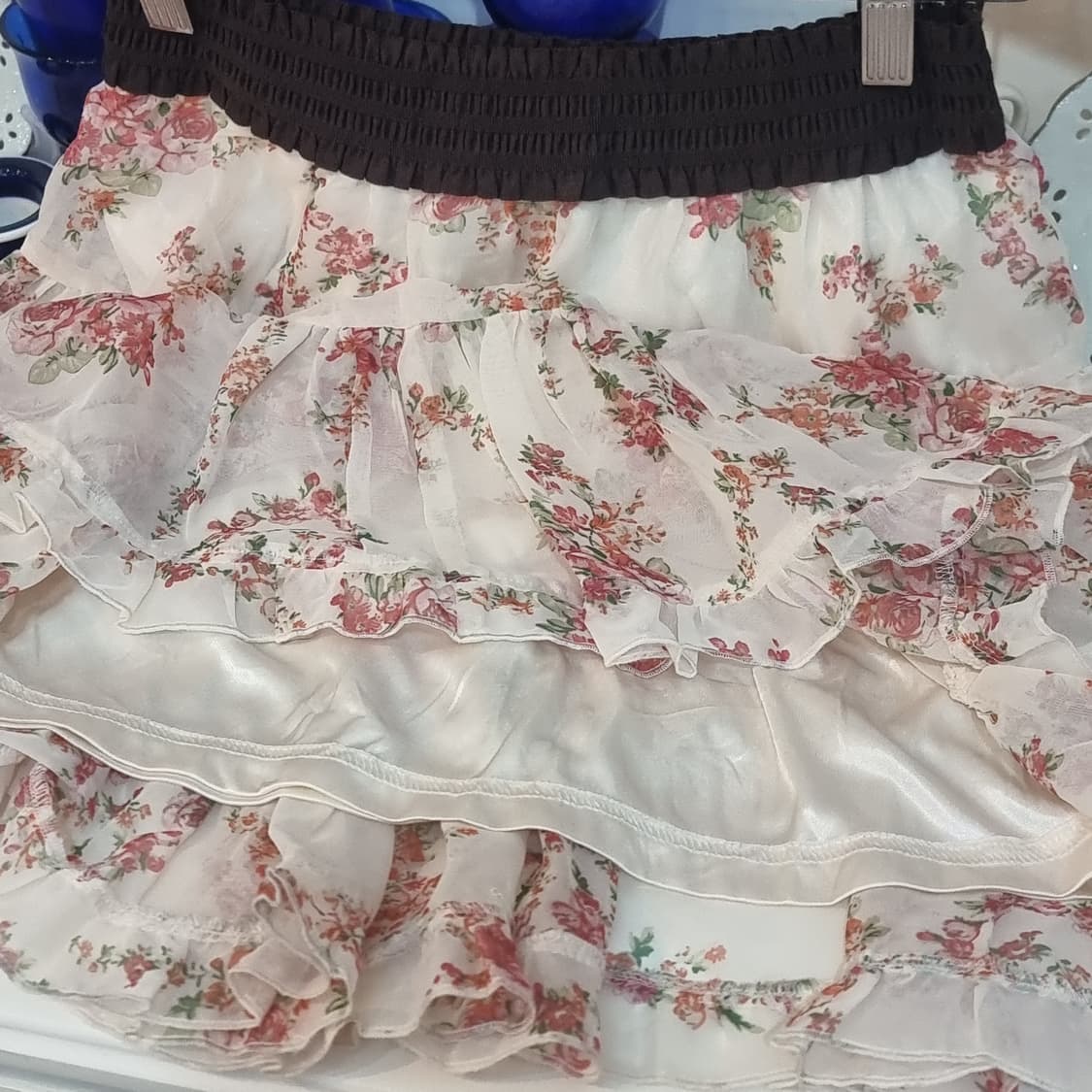 플라워 패턴 캉캉 스커트 프릴 치마 상품이미지6