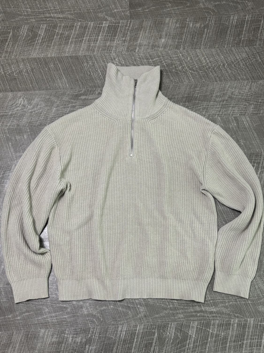 드로우핏 아이보리 색상 하프집업 니트 M 상품이미지1