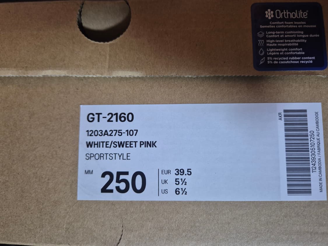 (새상품) 아식스 GT-2160 화이트 스위트 핑크 상품이미지2