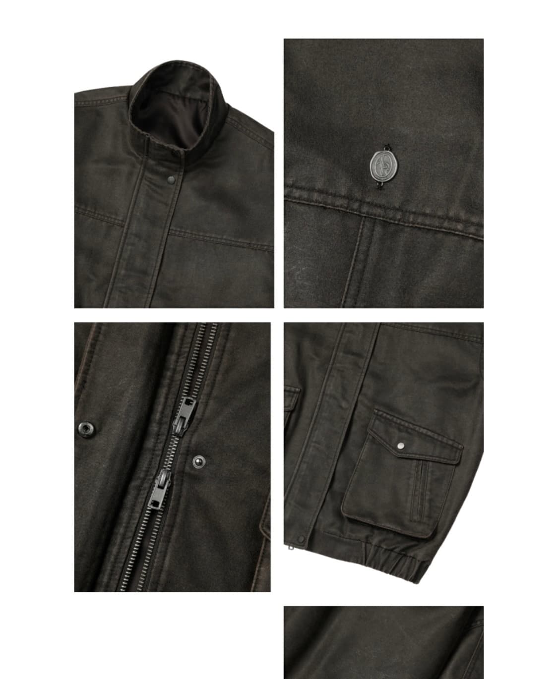 레더리 더블 포켓 워시드 레더 블루종 자켓 S 상품이미지4