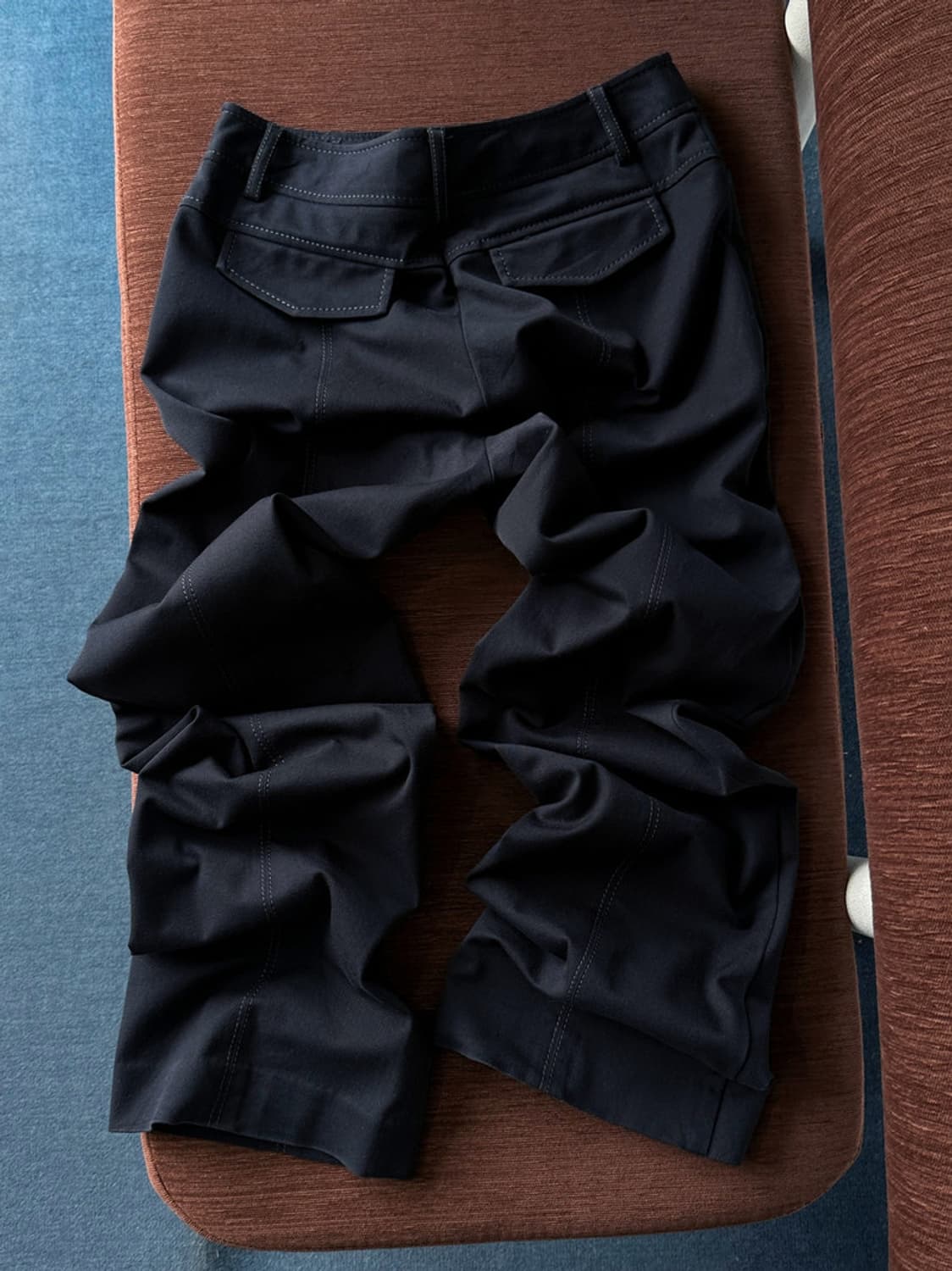 Cotton poly stretched panel trousers 상품이미지1