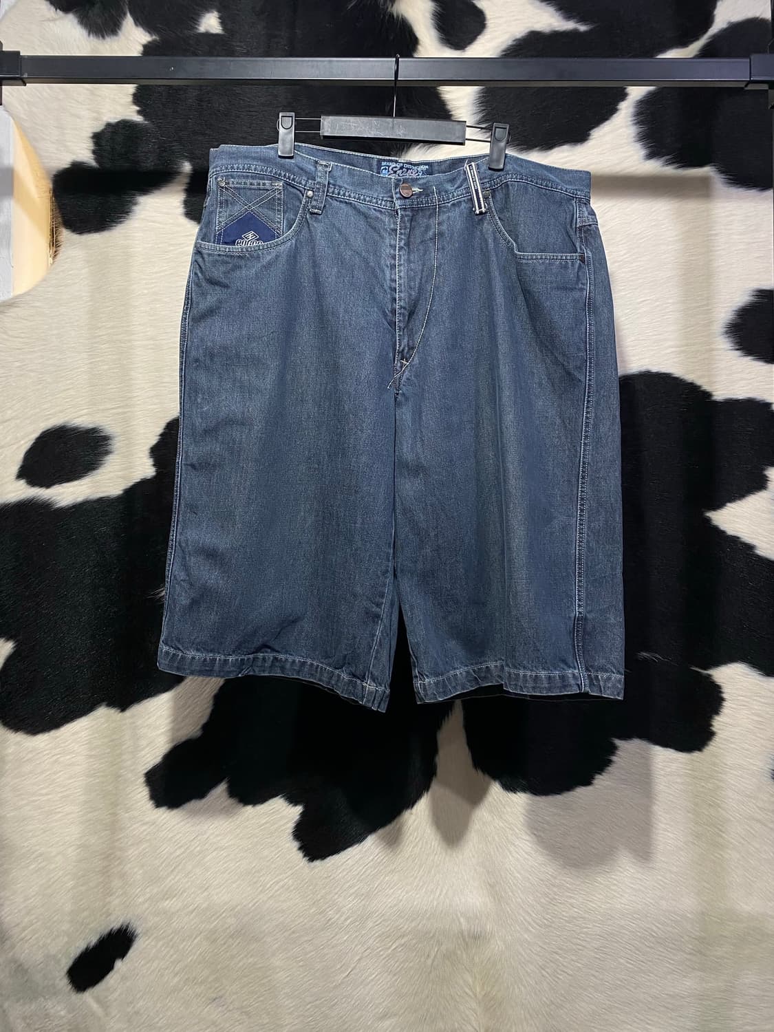 Japanese vtg 에스닉 포켓 자수 데님 버뮤다 팬츠 상품이미지2