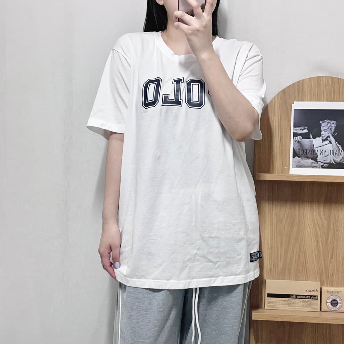 [정품] 폴로 화이트 프린팅 반팔티 [ L ] 상품이미지2