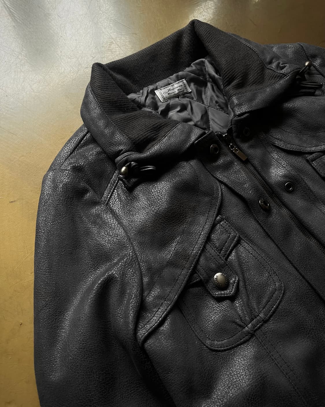 Vintage Gothic Faux Leather Belted Coat 상품이미지6