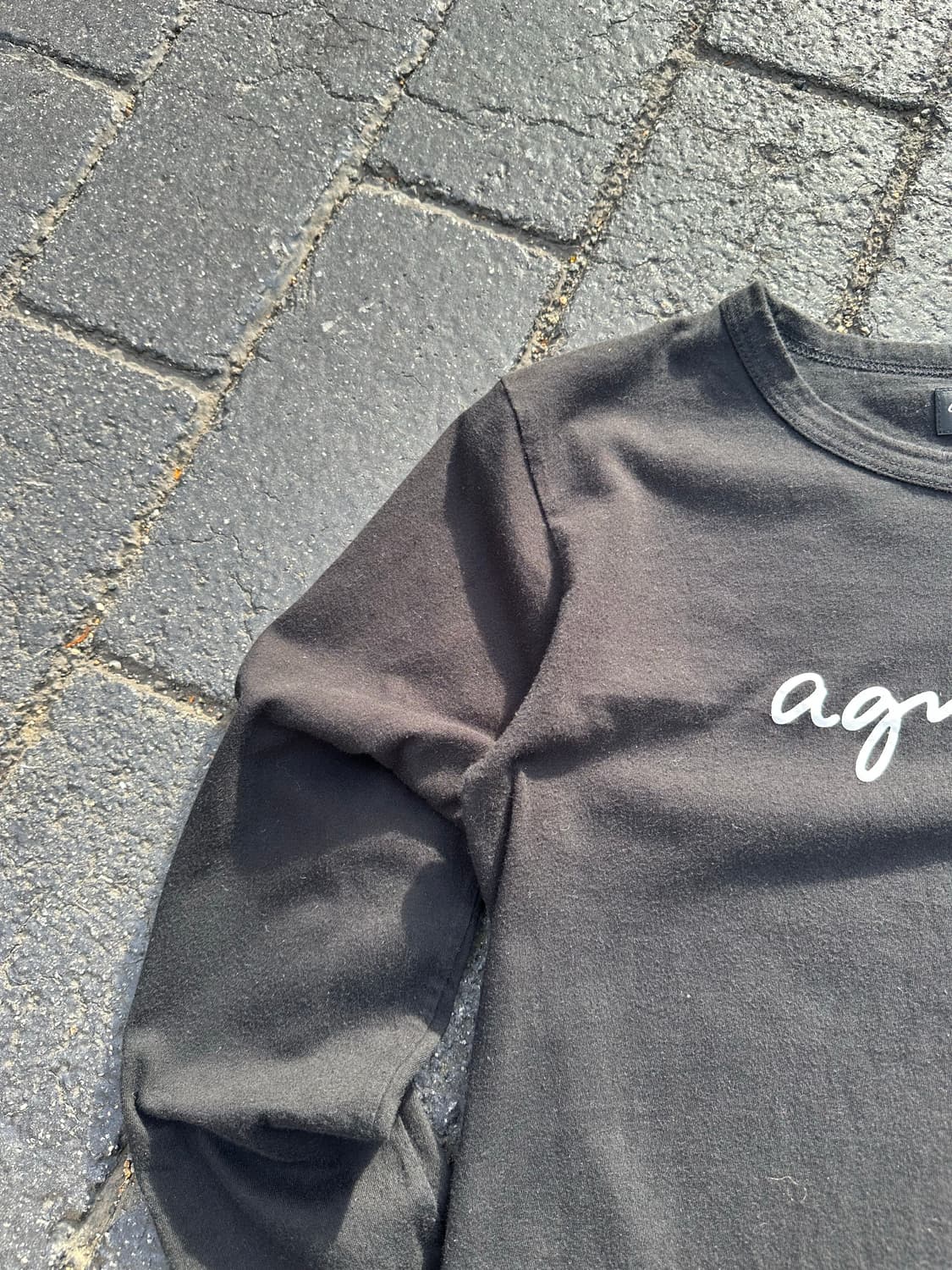 Agnes B logo black cotton sleeve  상품이미지4