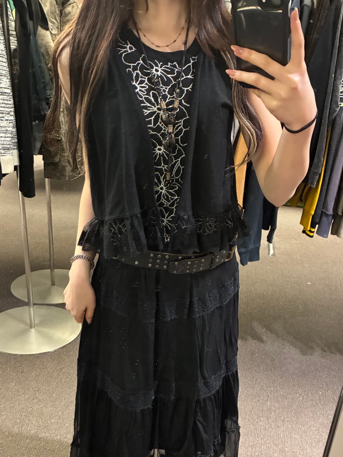 M)Japanese vintage 여성 레이스 디테일 베스트 상품이미지1