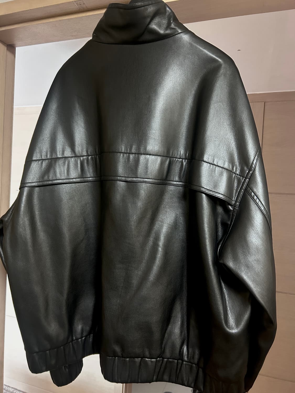 아모멘토 하이넥 레더자켓 상품이미지2