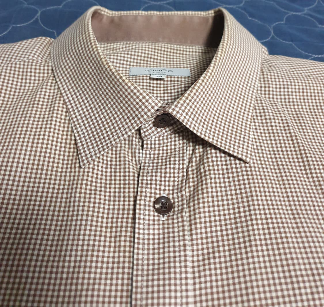 ICINOO 이신우 깅엄체크 긴팔셔츠 브라운 (110) 상품이미지2