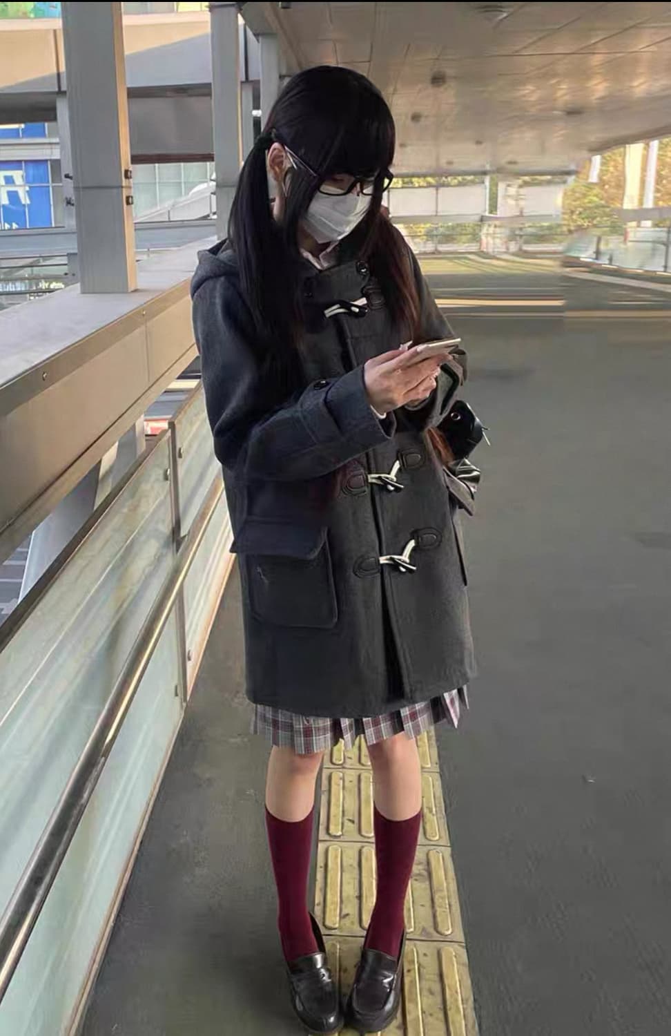 일본 반티지 일녀st 모리걸 차콜 떡볶이 코트  상품이미지2