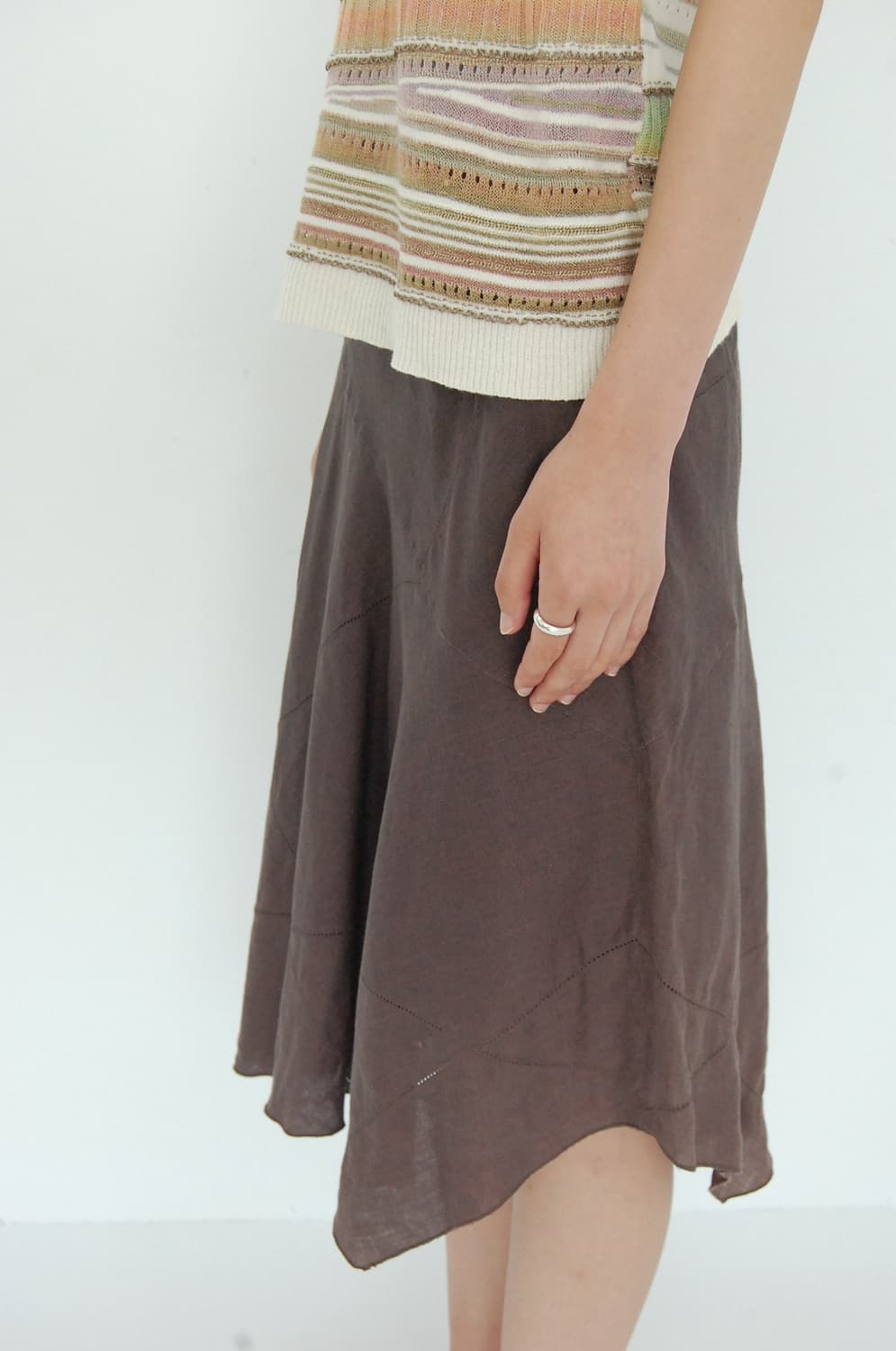Ketty linen unbalanace skirt 상품이미지3