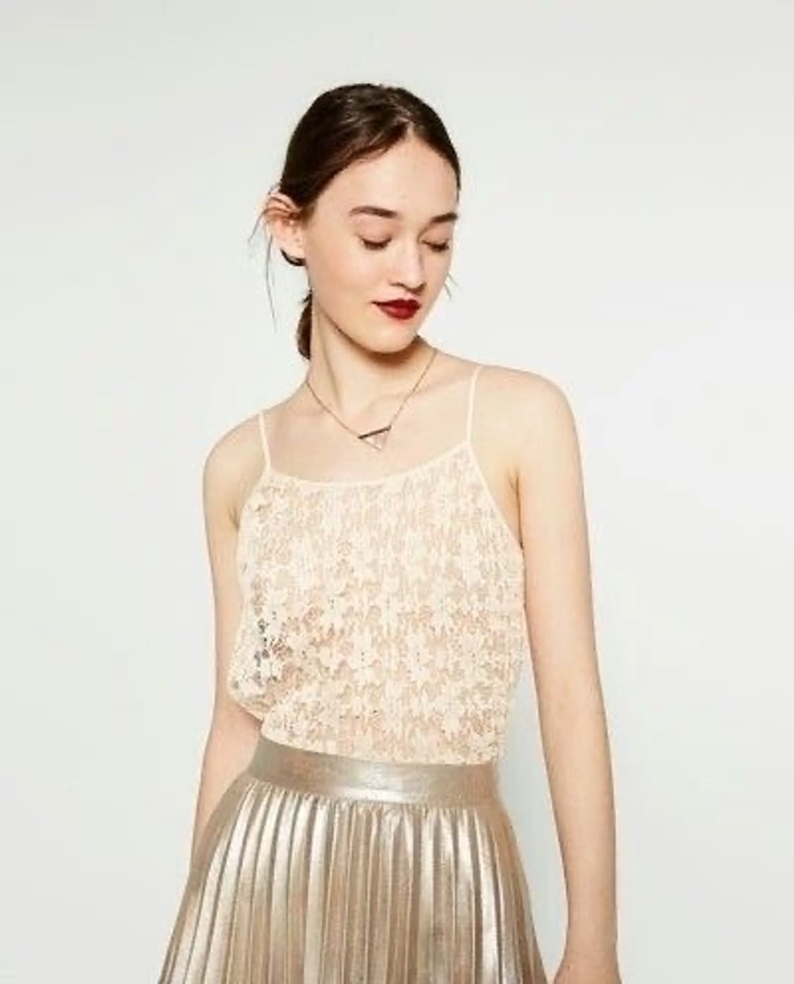 ZARA 자라 레이스 탑, 자라 레이스 슬리브리스, 자라 레이스 나시 상품이미지1