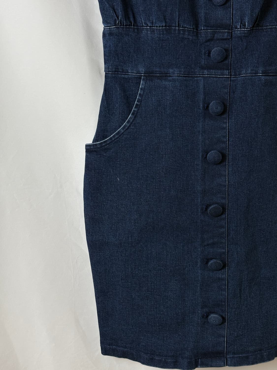 버튼 포인트 데님 미니 원피스 상품이미지7