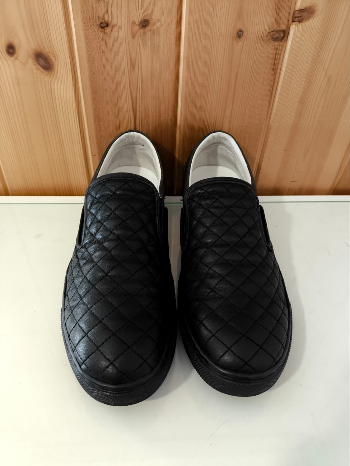 270mm 미소페 레더 퀼팅 블랙 슬립온 상품이미지4