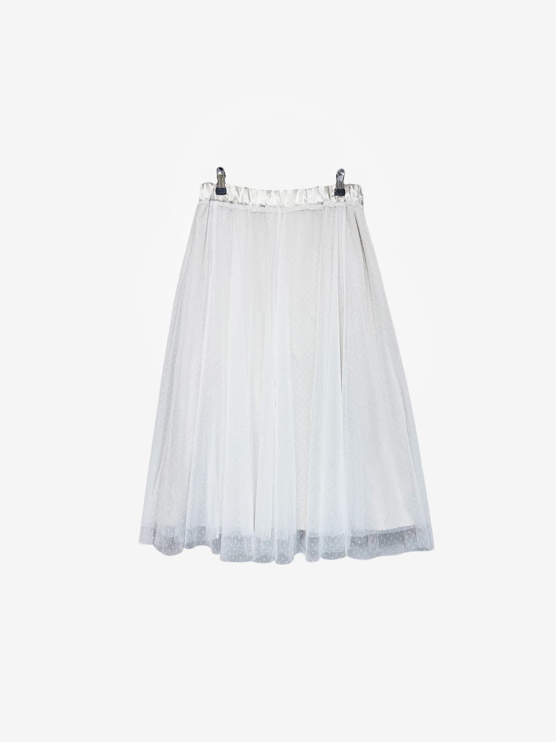 Dot Sheer Long Skirt – Ivory 상품이미지4