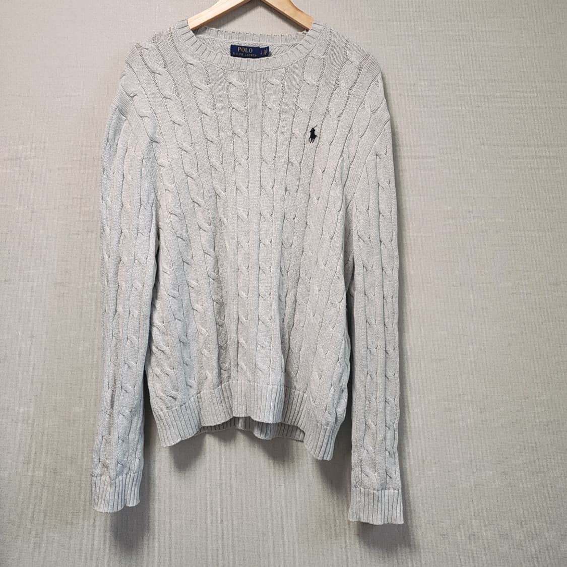 [L] 폴로 랄프로렌 꽈배기 케이블 니트 스웨터 상품이미지1