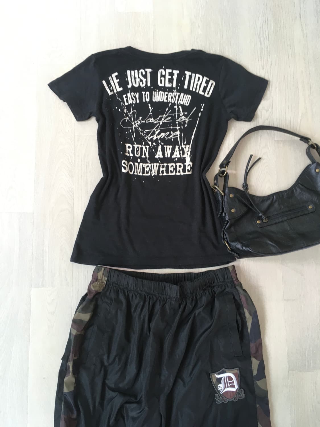 jpn vintage black y2k printing t shirt 상품이미지1