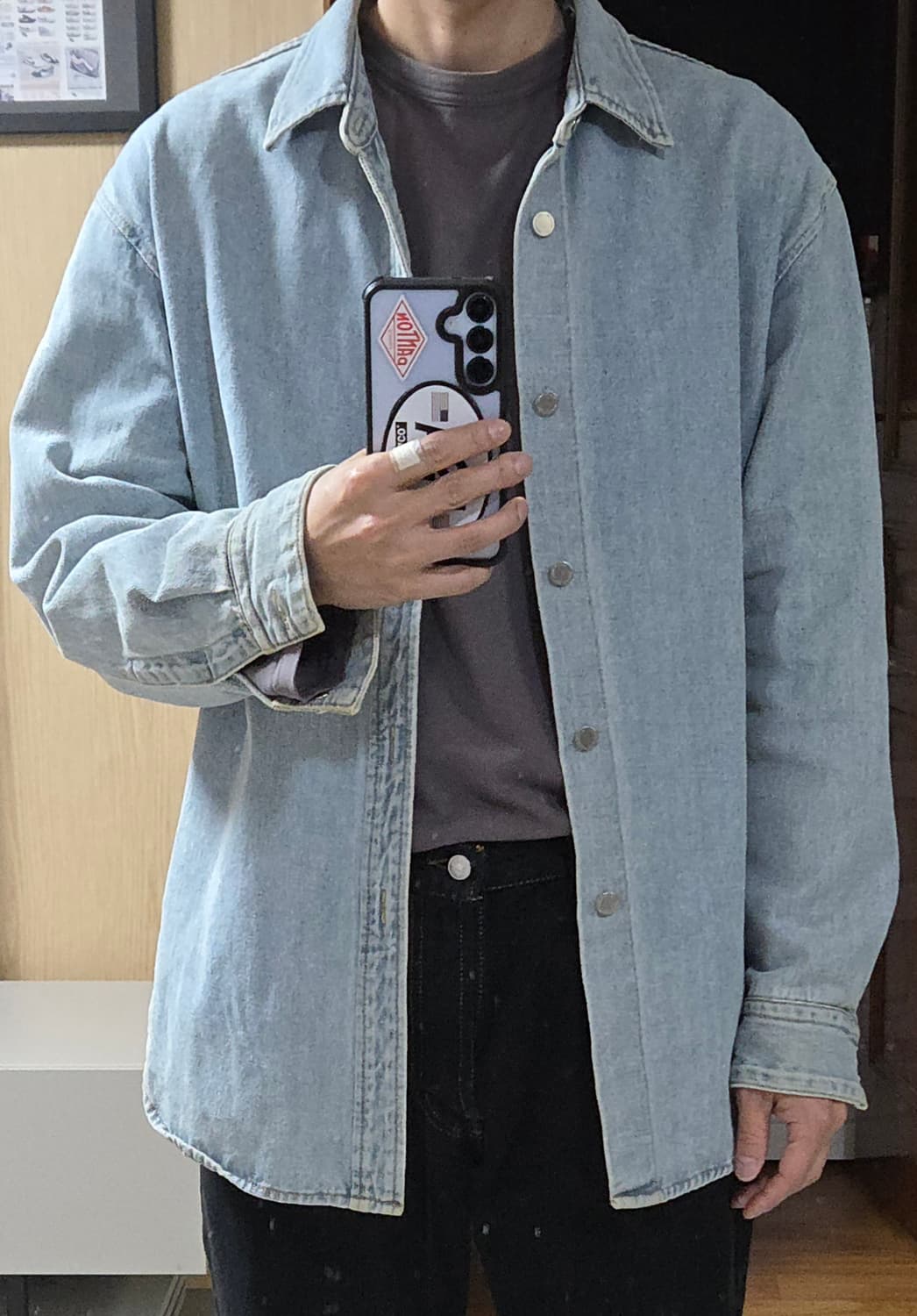 (착샷) 솔리드옴므 데님 셔츠 자켓  상품이미지10