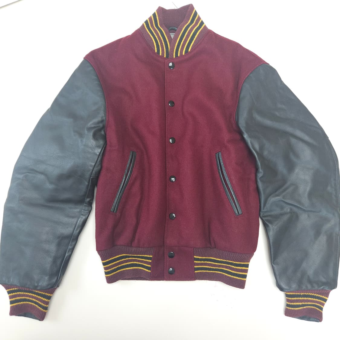 (무료배송) 96년제 골든베어 빈티지 바시티 자켓 / 블랙+버건디 / s 상품이미지1