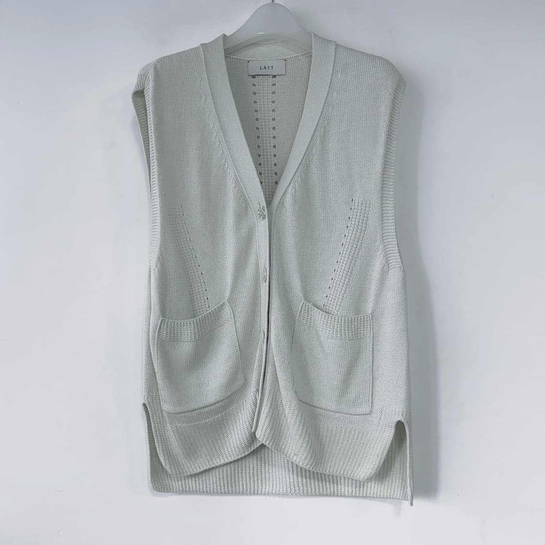 LATT 22 아일렛 니트 베스트 상품이미지1