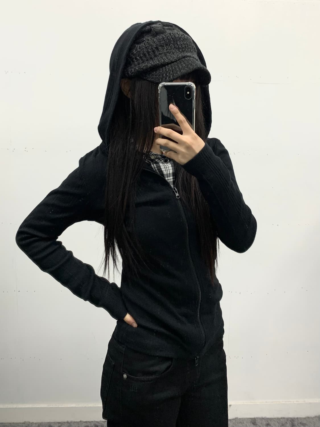 Spade y2k 레이어 셔츠 집업 상품이미지2