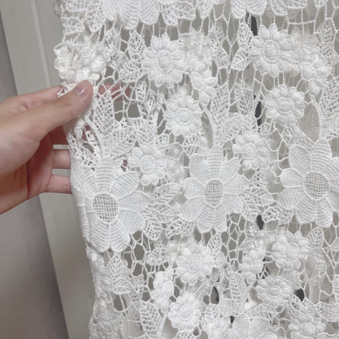 빈티지 플라워 크로셰 반팔 블라우스 니트 슬리브 상품이미지3