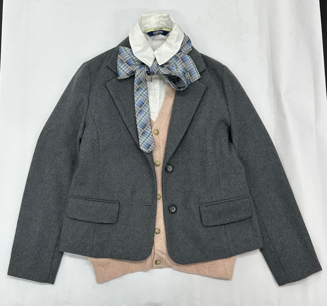 🎀쿠로미의 겨울 교복 코디세트🎀 반코트 학생 넥타이 일본교복 셋업 상품이미지4