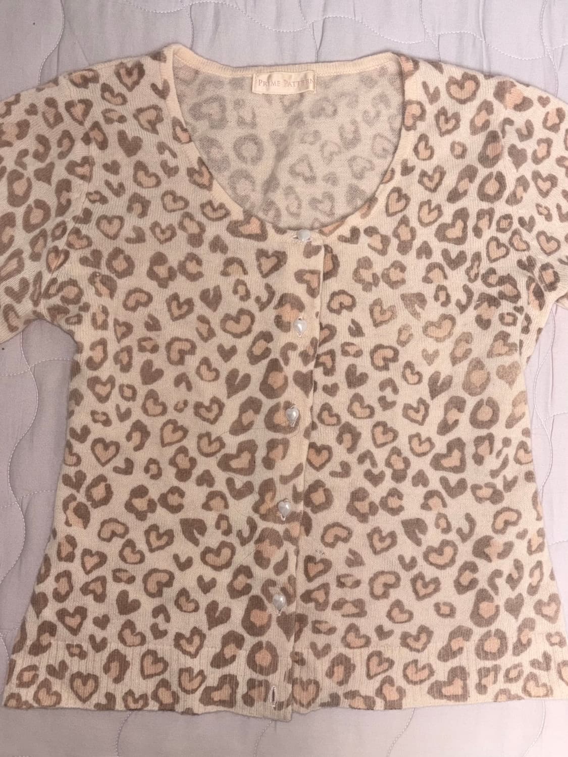 하트 레오파드 가디건 로맨틱갸루 갸루 히메갸루 로걀 라떼갸루 상품이미지5