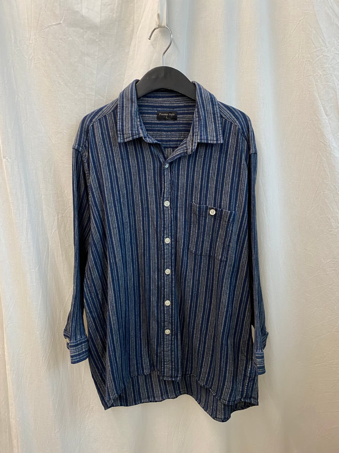 블루 스트라이프 셔츠(L) 상품이미지2