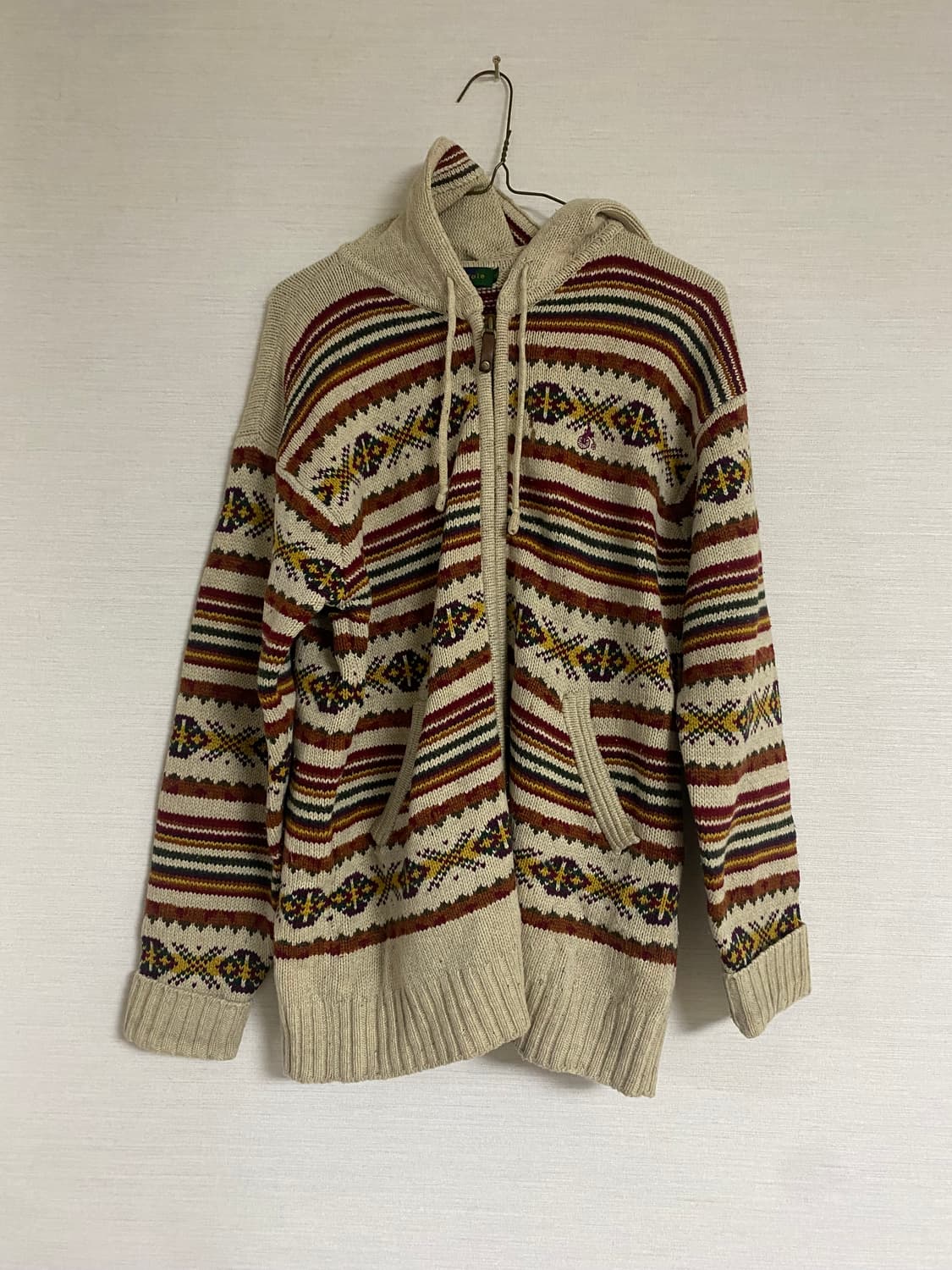 빈폴(Bean Pole) 노르딕 패턴 니트 후드 집업 상품이미지1