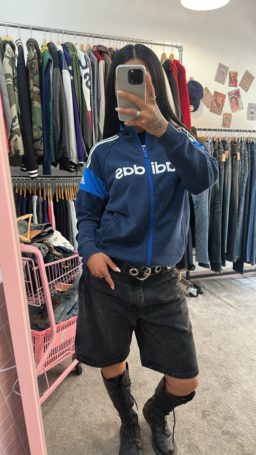 아디다스 올드스쿨 배색 코튼 집업 트랙탑L 상품이미지1