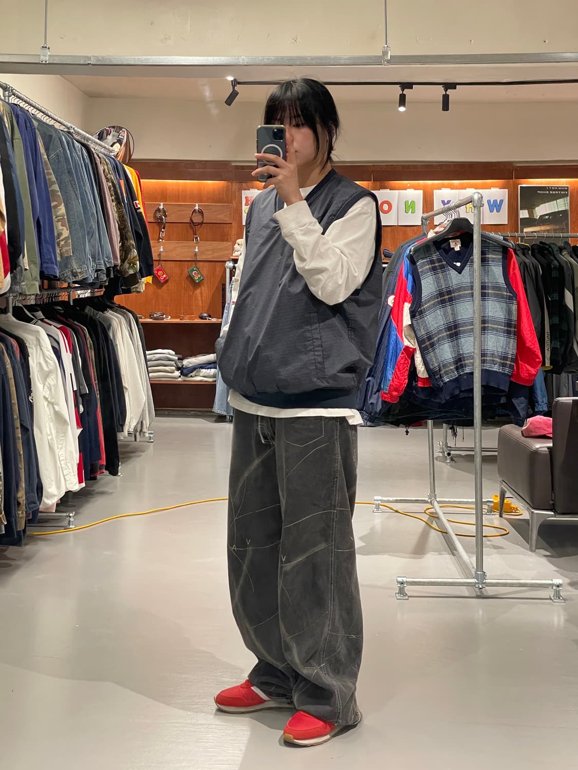 빈티지 바람막이 웜업 조끼   상품이미지5