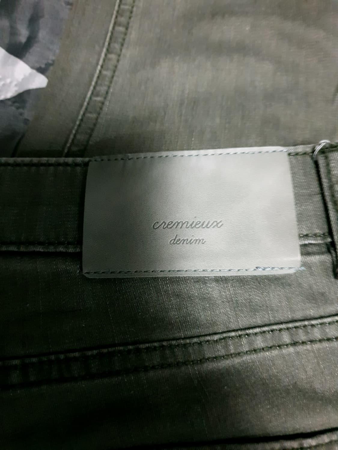 다니엘크레뮤 스판 밴딩 데님팬츠 연카키 (32) 상품이미지4