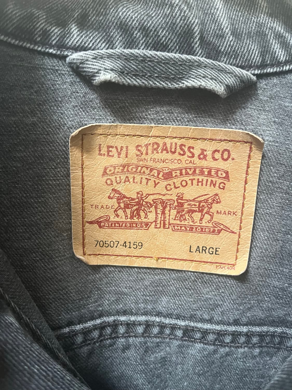 90s Levi's Black Denim Trucker Jacket(L) 상품이미지3