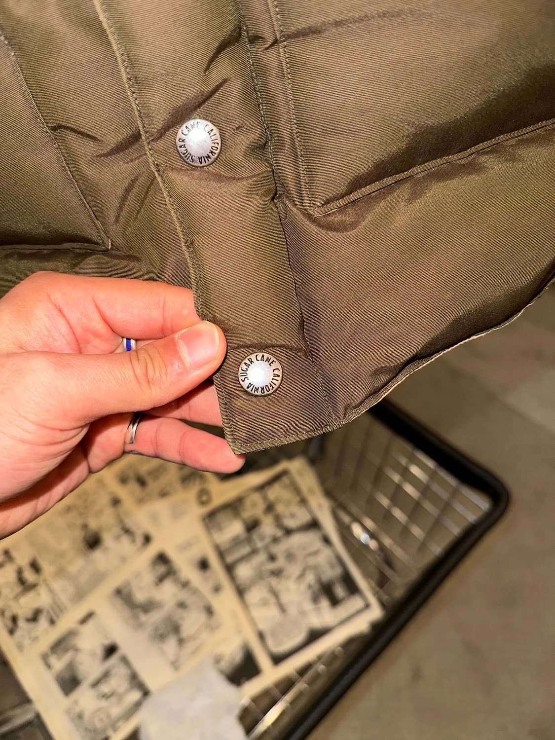 Sugar Cane leather yoke T/C down vest 상품이미지6