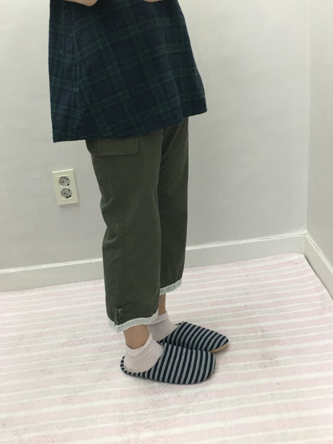 카키 레이스 7부 팬츠 상품이미지10