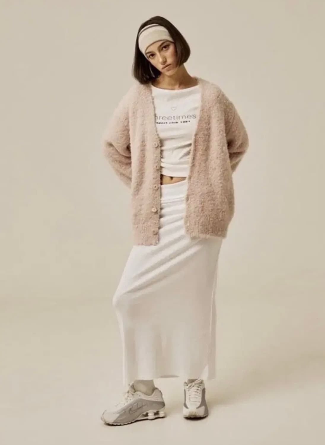 쓰리타임즈 푸들가디건 핑크 니트볼레로탑 상품이미지2