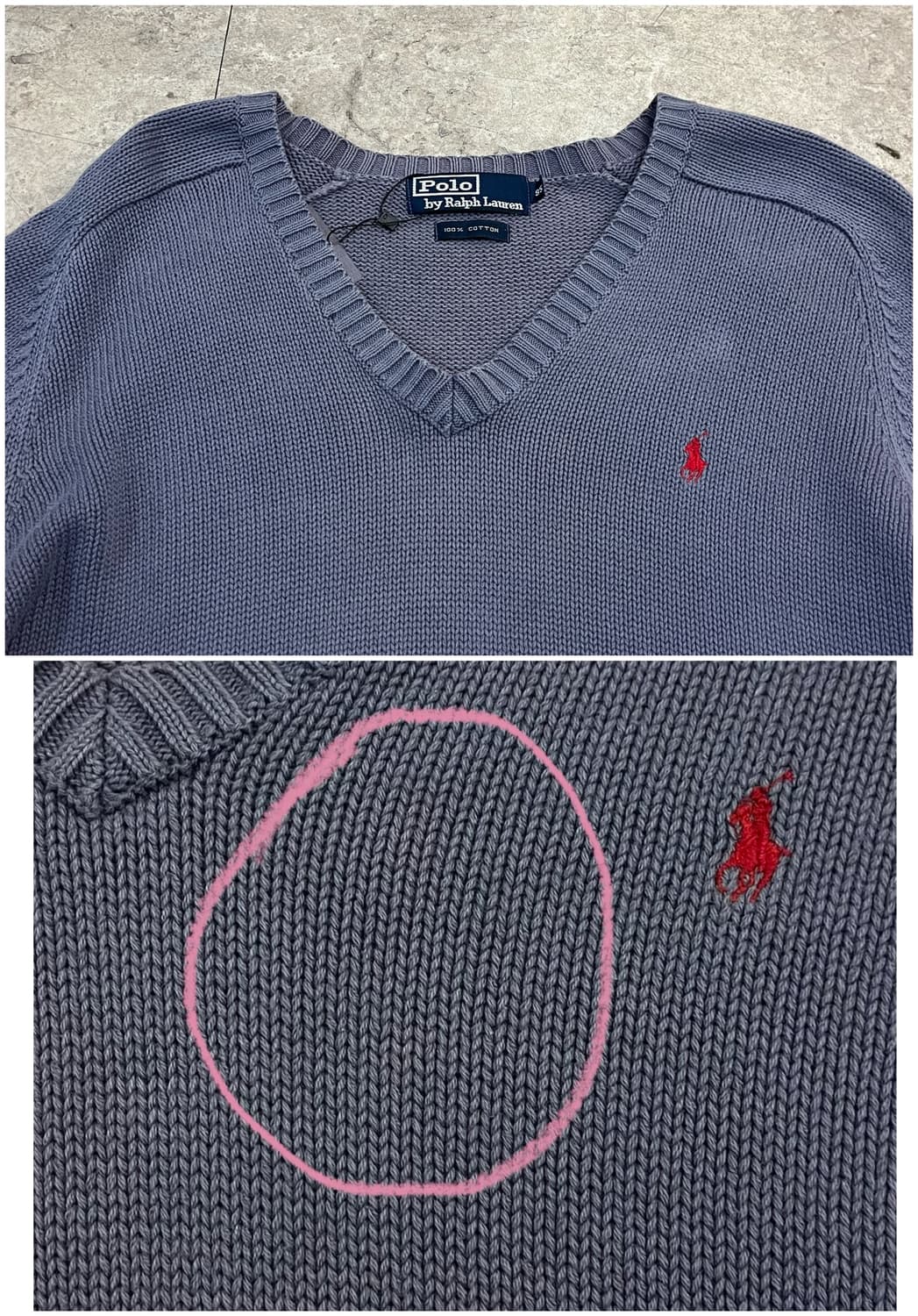 폴로 랄프로렌 브이넥 니트 라이트퍼플 95 #csz3167 상품이미지5