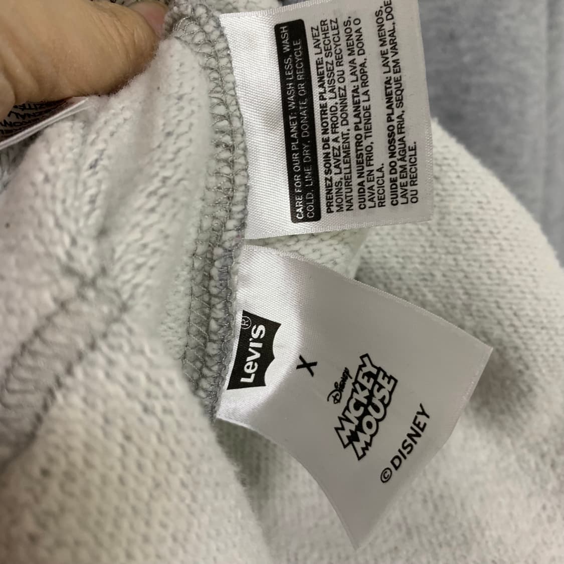 리바이스 미키마우스 콜라보 빈티지 후드티 그레이 M 상품이미지8