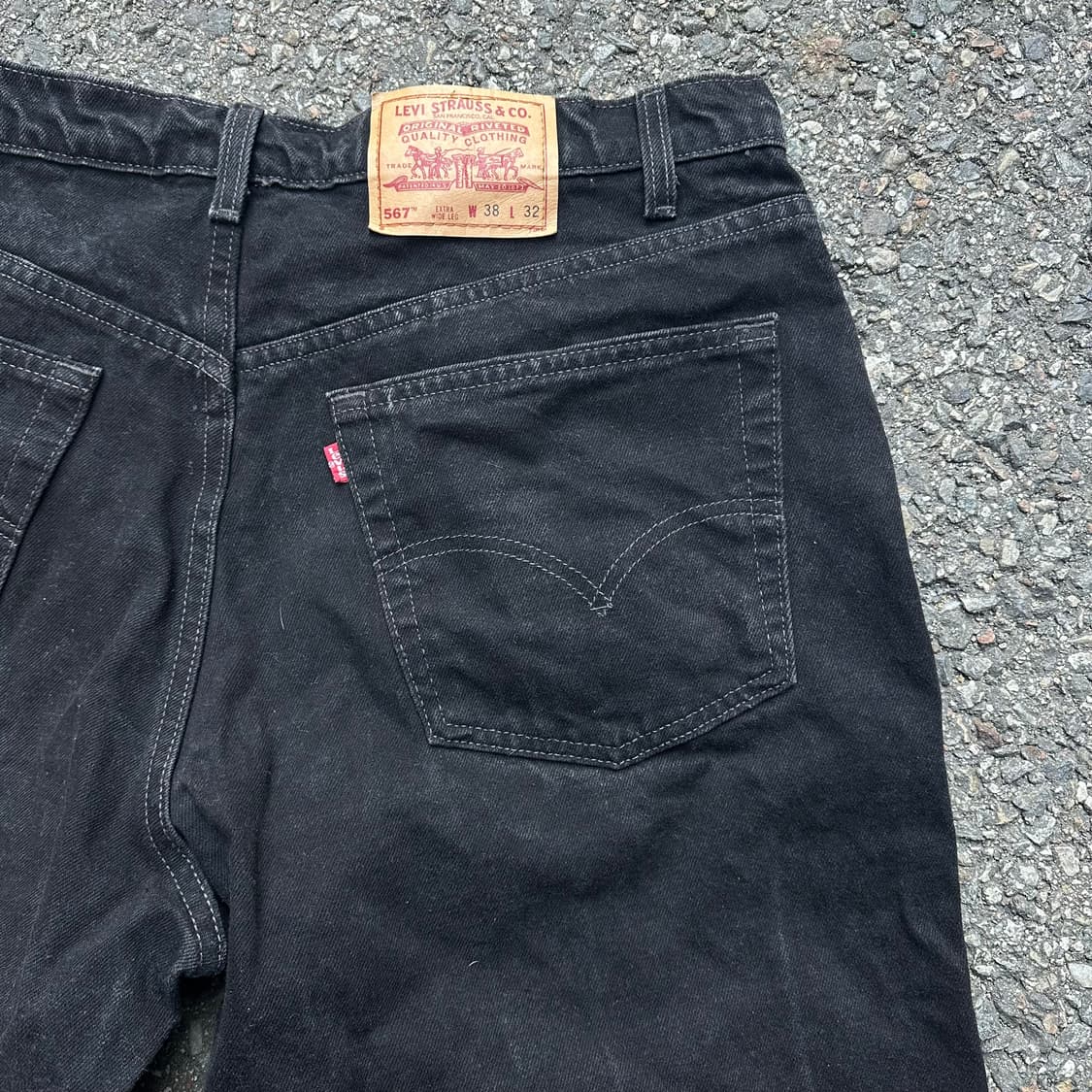 빈티지 90s 리바이스 567 블랙 데님 팬츠  상품이미지3