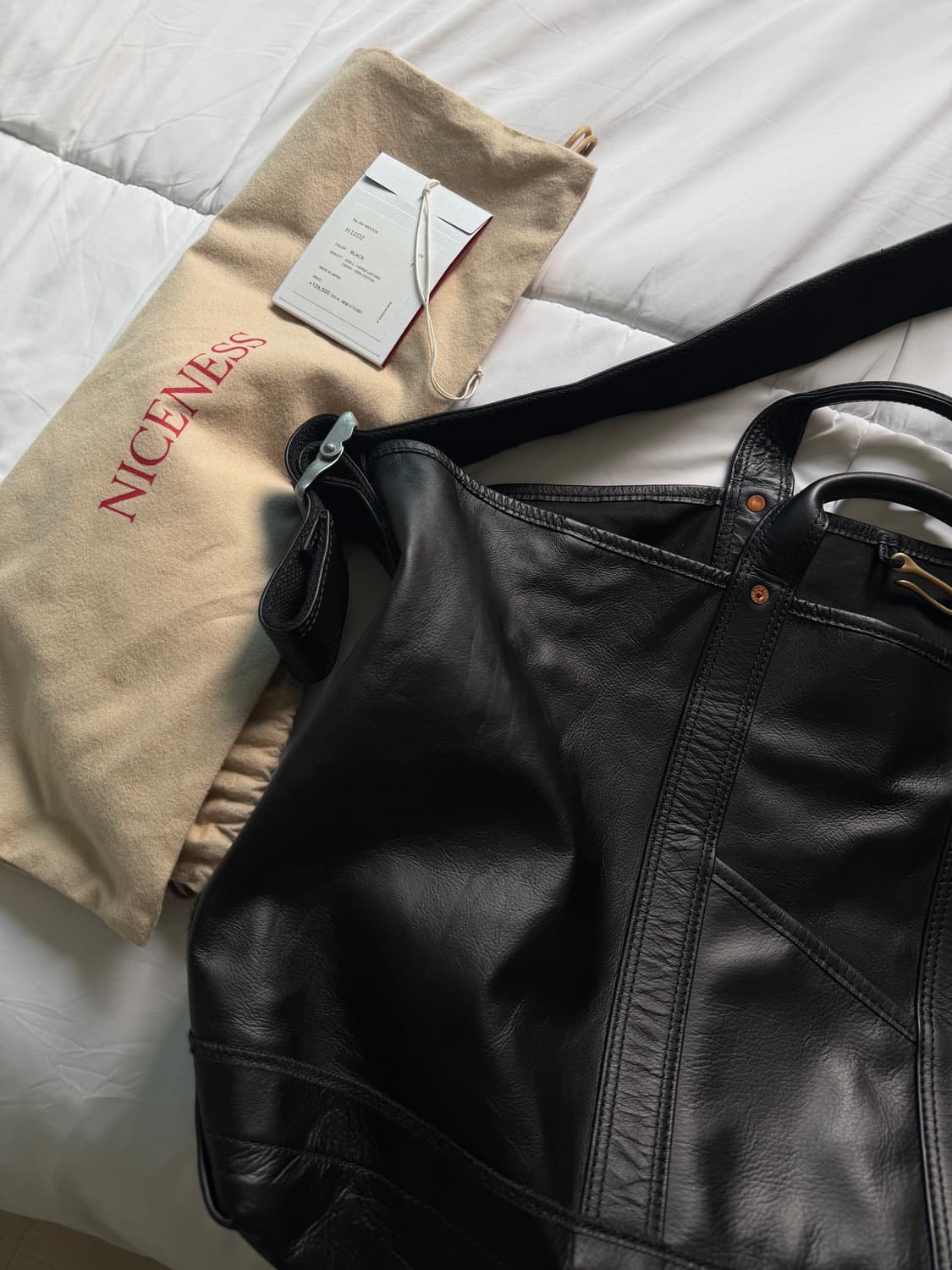 나이스네스 H.ledz 레더 토트백 블랙 상품이미지8