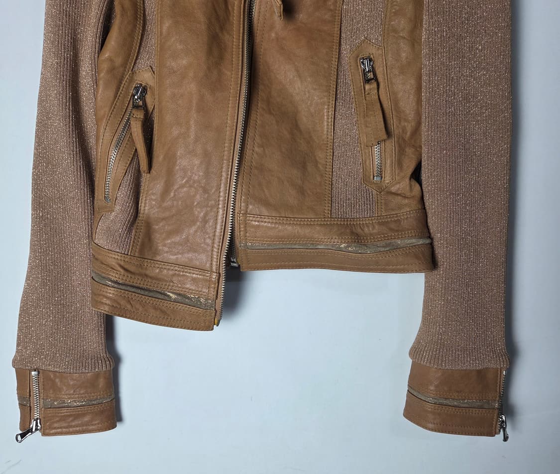 [EGOIST] 에고이스트 믹스패브릭 비대칭 가죽자켓 상품이미지4