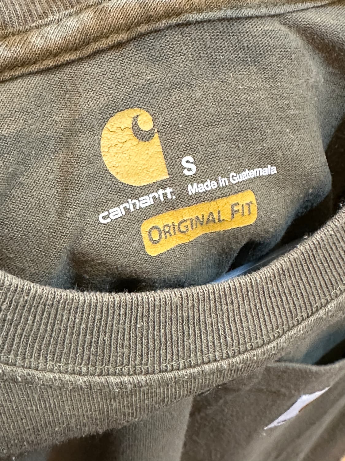 칼하트 포켓 반팔 티셔츠 올리브 S 상품이미지3