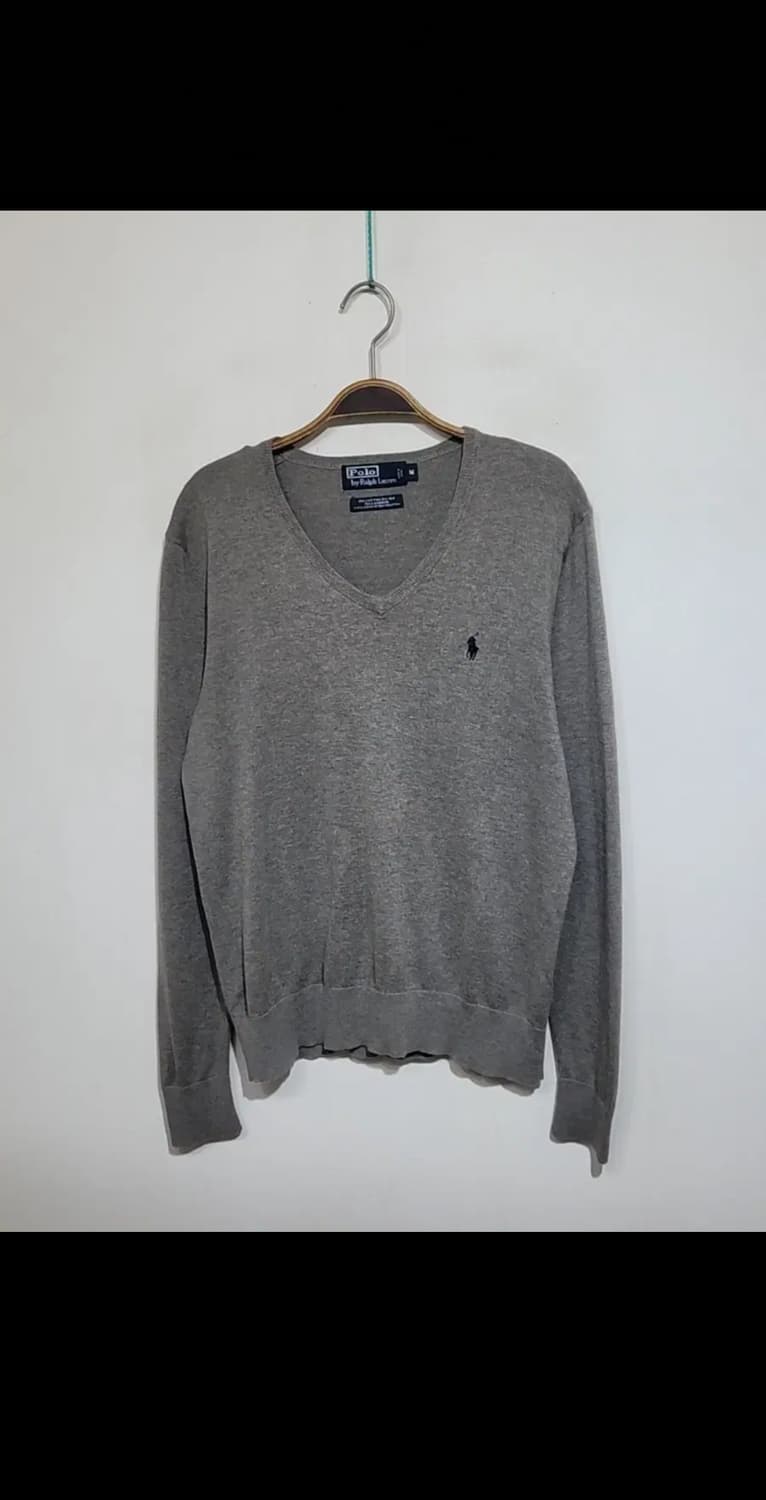 (M) 랄프로렌 폴로 니트 그레이 면 실크 캐시미어 스웨터  상품이미지1