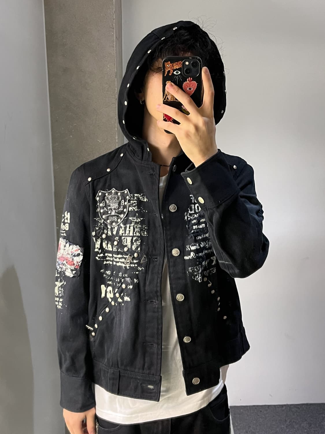 Bernings Sho 고스 펑크 리벳 데님 자켓 상품이미지1