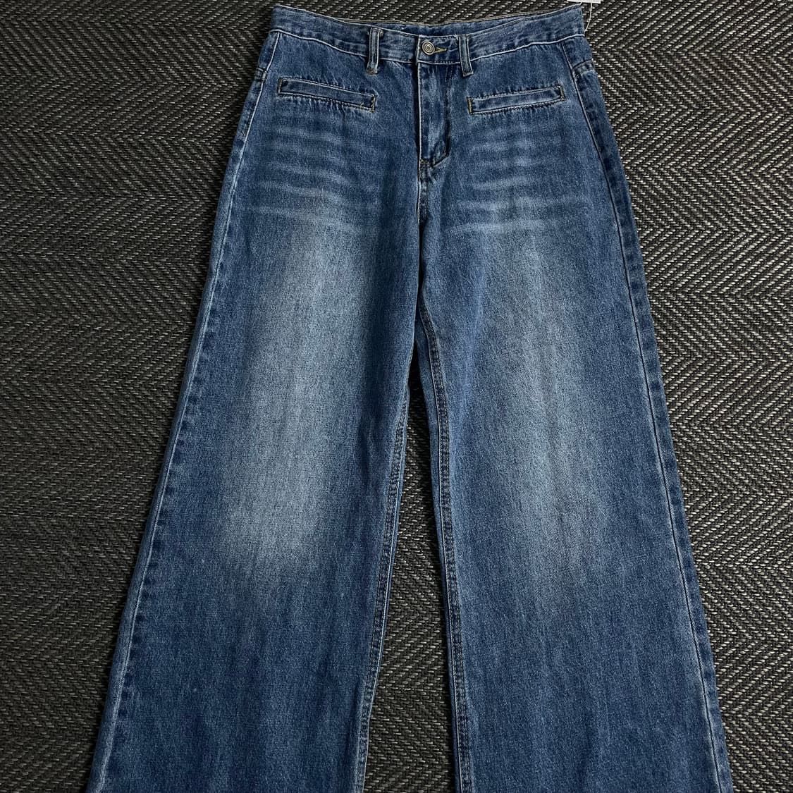 빈티지 절개 디테일 워싱 와이드핏 데님 팬츠o 3658 상품이미지3