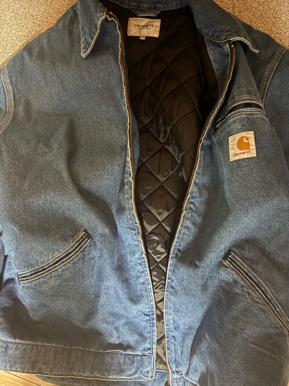 칼하트 WIP 노르코 데님 OG 디트로이트 자켓 블루 스톤 워시드 상품이미지2