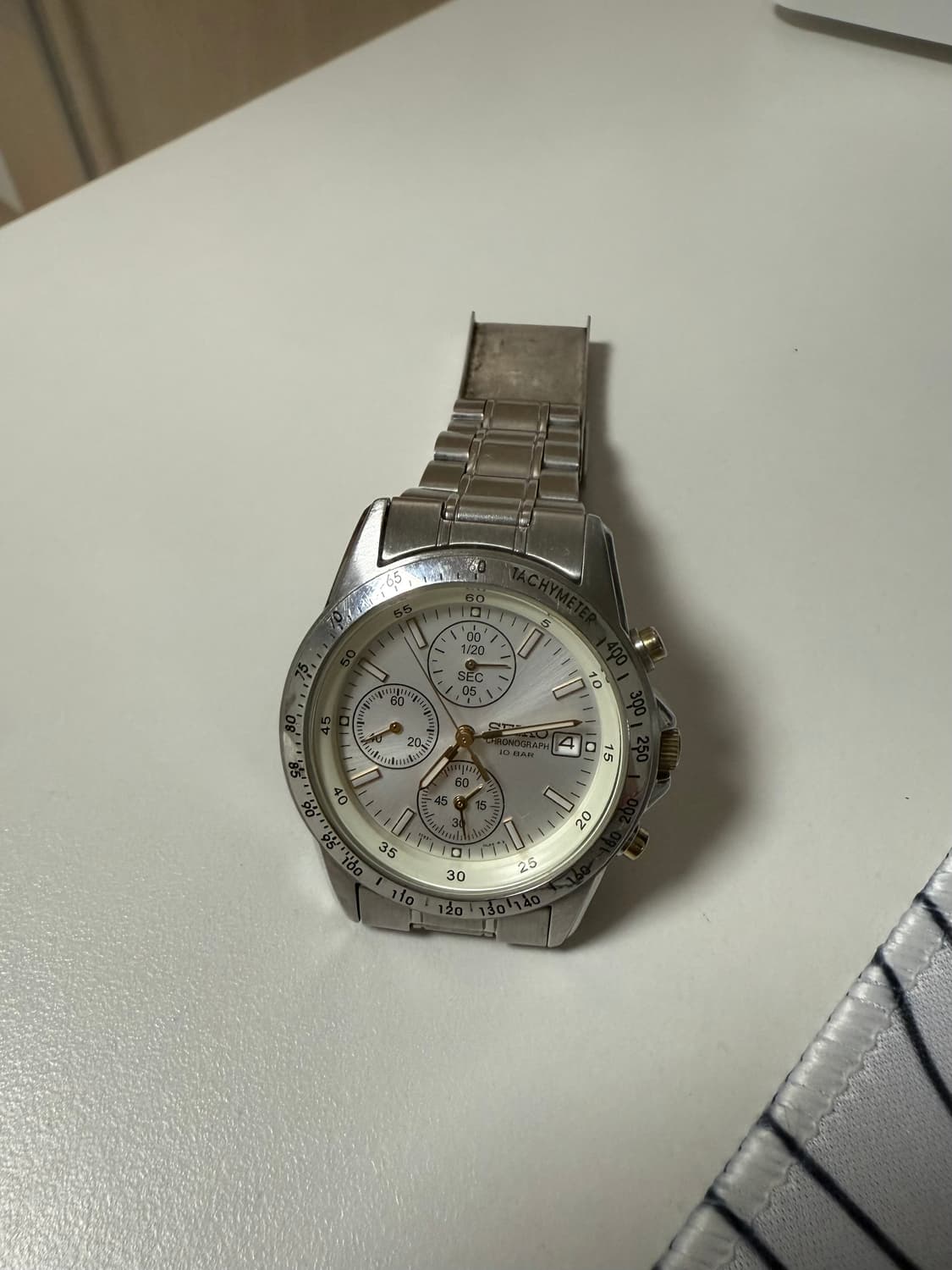 세이코 크로노그래프 시계 실버 상품이미지2