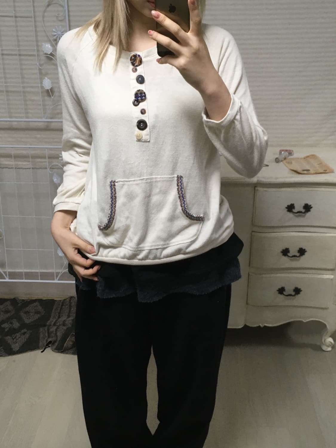 jpn vintage 아이보리 너드모리 버튼 포켓 티셔츠 상품이미지6