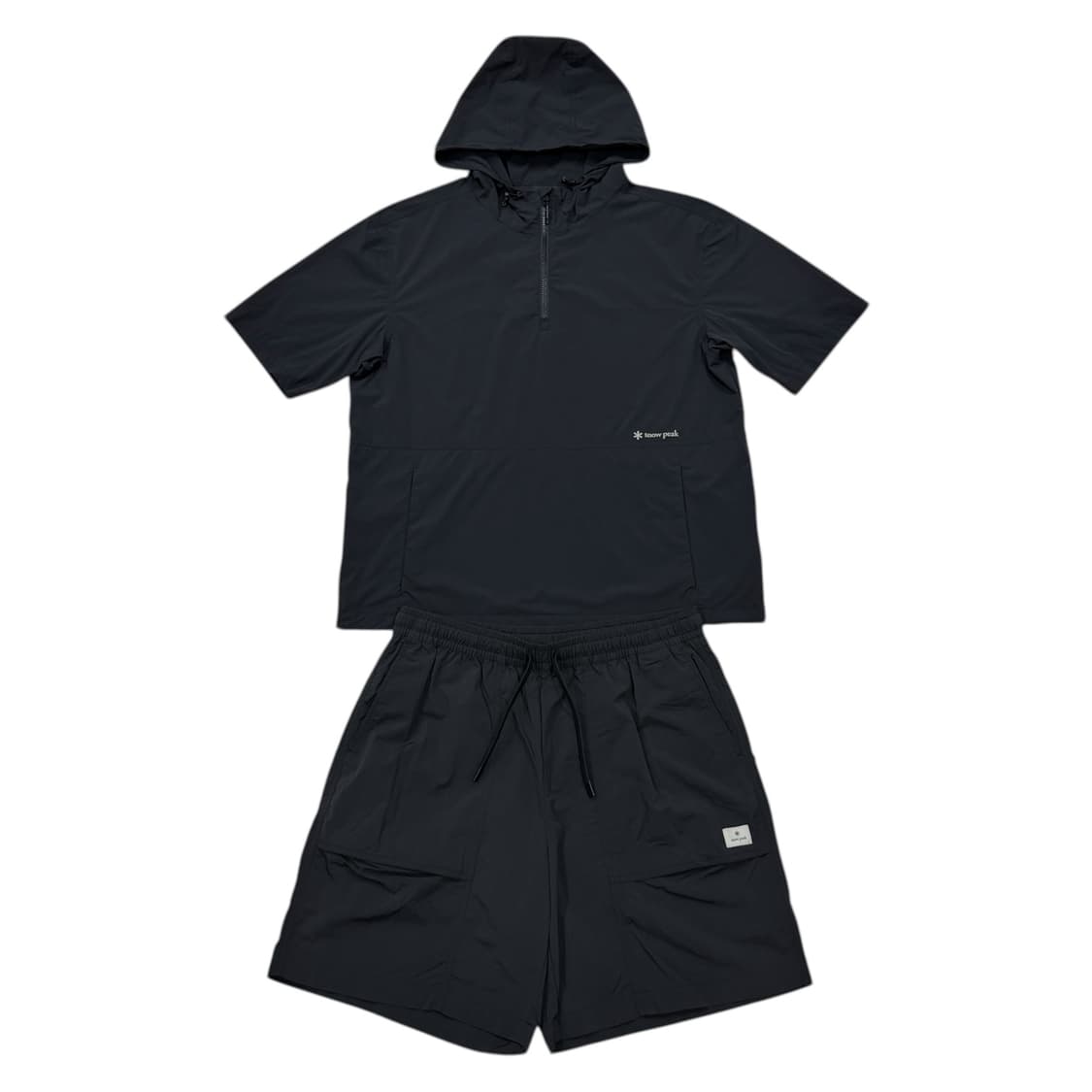 스노우피크 우븐 나일론 아노락 반팔 반바지 셋업 세트 블랙 M 상품이미지1